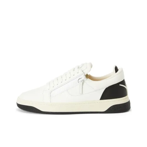 Giuseppe Zanotti GZ Gz94 Устойчивые к истиранию Низкие Кроссовки для скейтбординга Мужские Белый Черный