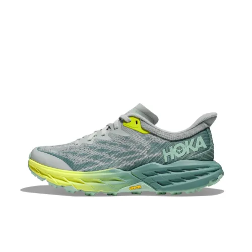 HOKA ONE ONE Амортизаторы Slip-resistant Abrasion-resistant Низкий топ Беговые кроссовки Женские Серый Зеленый