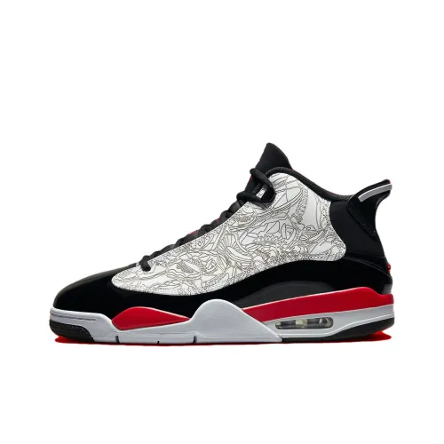 JORDAN Dub Zero Винтажные баскетбольные кроссовки MID Топ Белый черный красный Мужской