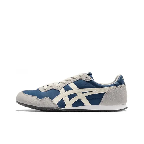 Onitsuka Tiger Serrano Противоскользящий Устойчивый к износу Легкий Низкий Топ Повседневная обувь Унисекс Серый Синий