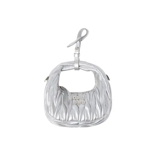 MIU MIU Wander Series Мягкая овчина кожа сумка через плечо сумка через плечо сумка экстра мини женская серебряная