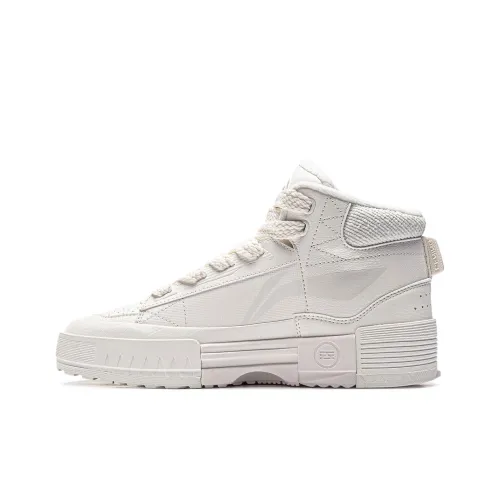 LINING Mileage Противоскользящие Устойчивые к износу MID Топ Скейтборд Кроссовки Женские Белые