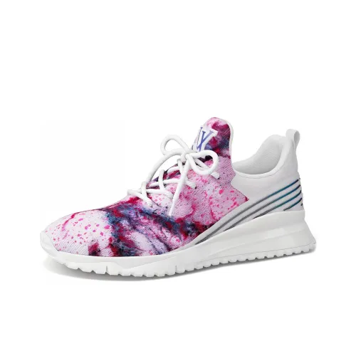 LOUIS VUITTON V.N.R Tie Dye Амортизация Легкий Низкий Топ Повседневная Обувь Мужская Розовый Белый