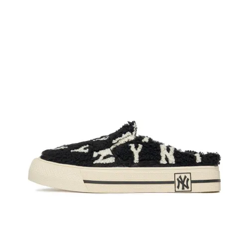 Mlb Base Logo Playball Mule Флис Монограмма Slip Resistant Abrasion Resistant Low Top Скейтборд Кроссовки Unisex Черный