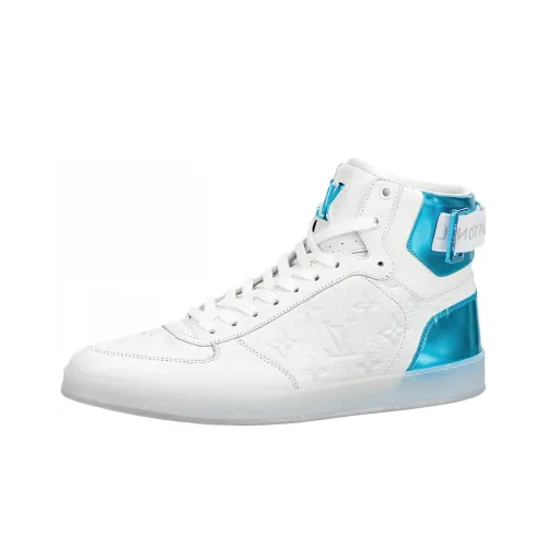 LOUIS VUITTON Rivoli High Топ Стильные Скейтбординги Мужской Белый Синий