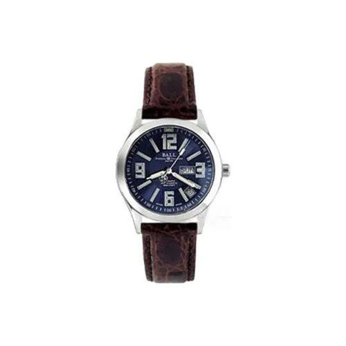 Шар Автоматический Механический Механизм Мужские Часы Часы 38 мм Синий Циферблат Нержавеющая Сталь Корпус Коровья Кожа Ремешок