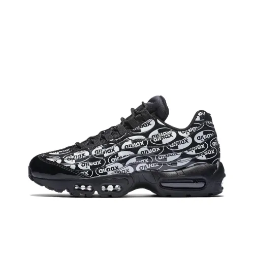 Nike Air Max 95 Устойчивый к истиранию Низкий Топ Повседневная обувь Мужская Черный Белый