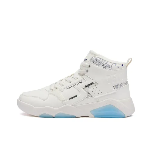 361° Xingran Высокие Кроссовки для скейтбординга Мужские Перо Белые