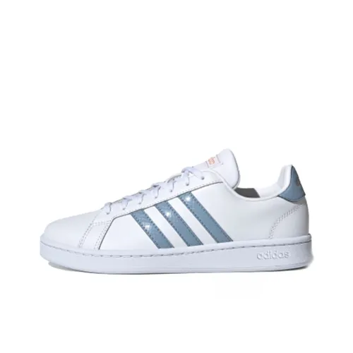 Adidas Neo GRAND COURT Slip-resistant Low Top Скейтборд Кроссовки Женские Белые Синие Серые