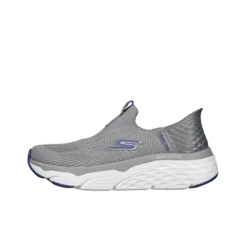 Skechers Max Cushioning Hands Бесплатно Slip ins Низкий Топ Спортивная Повседневная Обувь Женская Серый