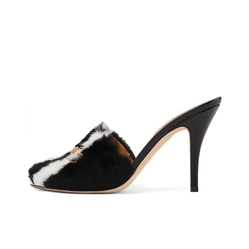 GUCCI Домашние тапочки Женские Черный Белый