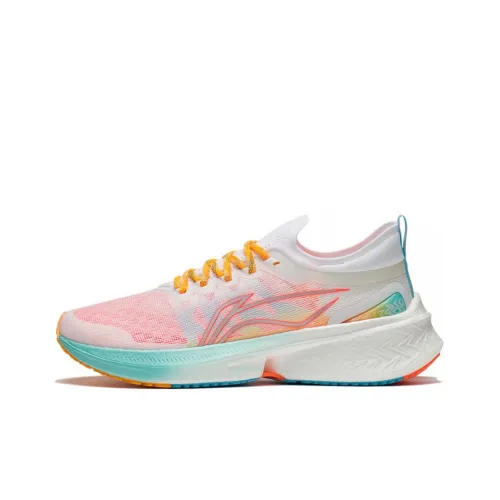 LINING Амортизация Устойчивый к истиранию Дышащий Низкий отскок Беговые кроссовки для мужчин Белый Розовый Синий