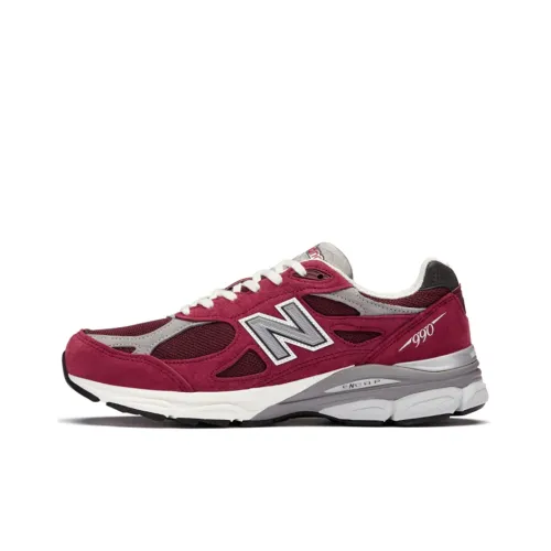 New Balance NB 990 V3 Low Топ Повседневный Городской Коммутирование Беговые кроссовки Унисекс Бургунди Сделано в США