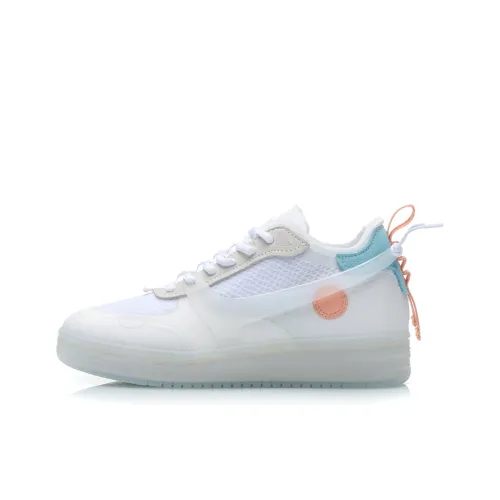 Подкладка CF Луна Фазы Покрытие Устойчивое к истиранию Низкий Топ Скейтборд Кроссовки Женские Белые Синие