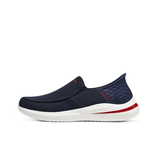 Skechers Delson 3,0 Slip ins Through Технология Низкий Топ Casual Мужской Морской Синий