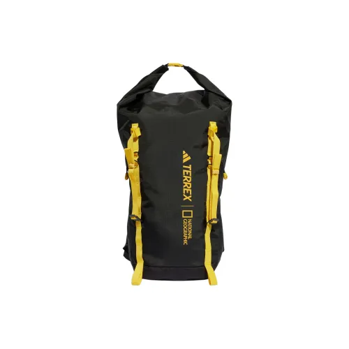 Adidas National Geographic Коллаборация Переработанный полиэстер На открытом воздухе Альпинистский рюкзак Рюкзак Стандартный Унисекс Черный