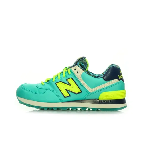 New Balance NB 574 Low Топ Повседневные Беговые Кроссовки Женские Синие Зеленые