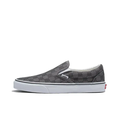 VANS Slip On Series Monogram Low Top Скейтборд Кроссовки Unisex Серый Белый