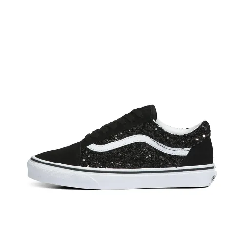 Vans Old Skool Collection Boucle Блестки Низкие Кроссовки для скейтбординга Унисекс Черный Белый
