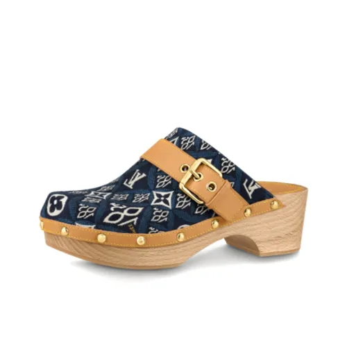 LOUIS VUITTON Cottage Домашние тапочки Женские Синие