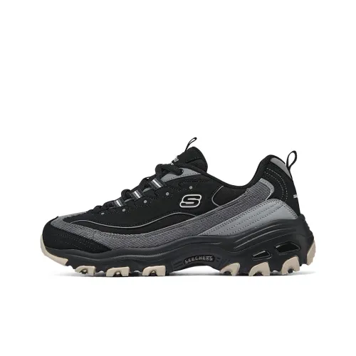 Skechers D'LITES 1,0 Low Топ Толстая подошва Кроссовки Женские Черные