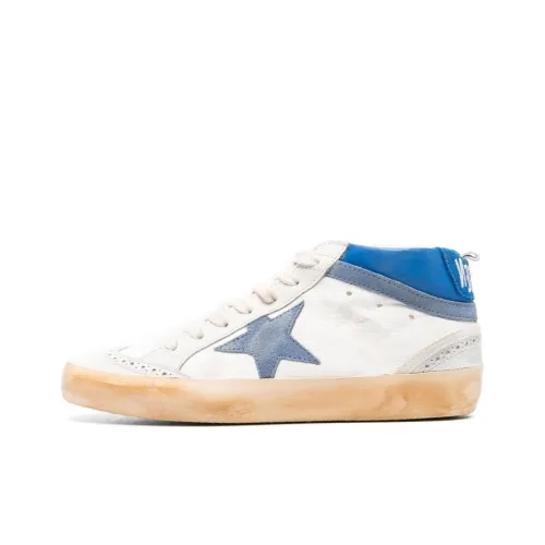 Golden Goose Mid Star Стильные Скейтбординги Женские Белые Синие