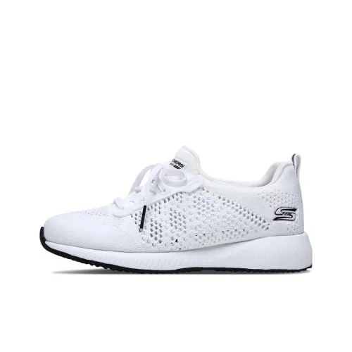 Skechers BOBS SQUAD Легкий Rebound Низкий Топ Повседневная обувь Женская Белая