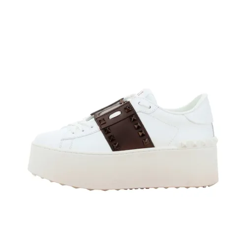 Valentino Rockstud Low Топ Стильные Скейтбординги Женские Белые