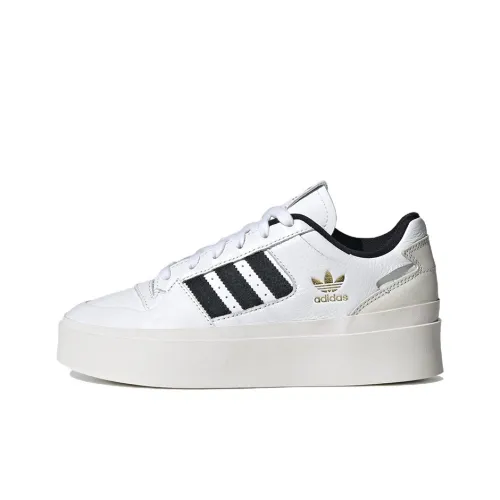 Adidas Originals FORUM Bonega Low Топ Скейтборд Кроссовки Женские Черный Белый Золото