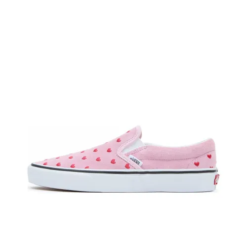 Vans Slip On Series Классические Низкие Кроссовки для Скейтбординга Унисекс Розовые Белые