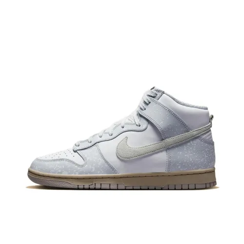 Nike Dunk High Slip-Resistant Abrasion-Resistant High Top Скейтборд Кроссовки Белый Серый