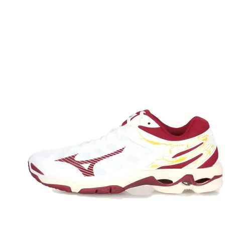 Mizuno Wave Voltage Амортизация Износостойкие Низкие Кроссовки для тренировок Мужские Белый Красный