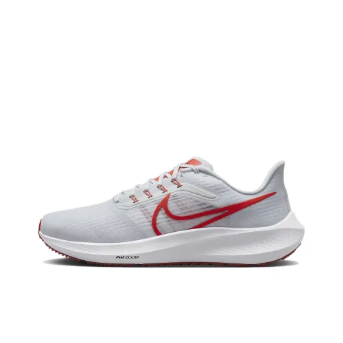 Nike Air Zoom Pegasus 39 Амортизация Устойчивость к истиранию Поддержка Низкий Топ Марафон Беговые кроссовки Мужские Серый Красный