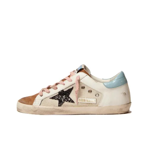 Golden Goose Супер Звезда Low Топ Скейтборд Кроссовки Женские Черный Синий Розовый Потертый