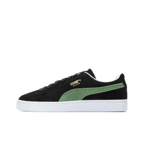 PUMA Suede Series Low Топ Скейтборд Кроссовки Унисекс Черный Зеленый