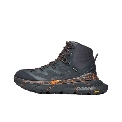 HOKA ONE ONE Tennine Hike GTX Противоскользящая Устойчивая к износу Высокая Уличная Обувь Унисекс Синие Оранжевые