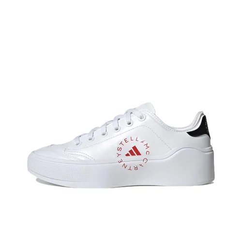 Stella McCartney x Adidas Court Slip-resistant Abrasion-resistant Lightweight Low-top Skateboard Shoes Unisex White Stella McCartney x Adidas Корт Слип-резистентный Устойчивый к истиранию Легкий Низкий Топ Скейтборд Кроссовки Унисекс Белый