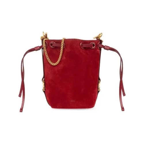 Chloe Marcie Телячья кожа Ведрообразная сумка Сумка Micro Женская Красная