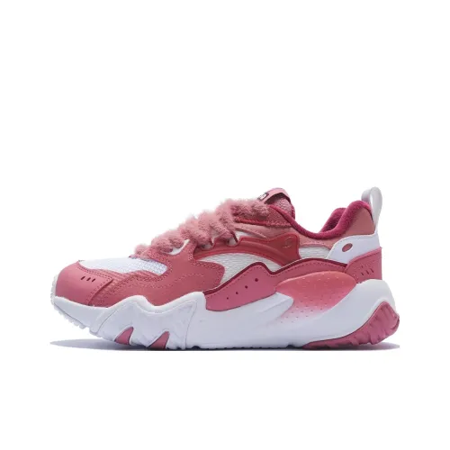 Disney x LiNing Амортизация противоскользящие устойчивые к истиранию термический низкий топ беговые кроссовки женские розовые