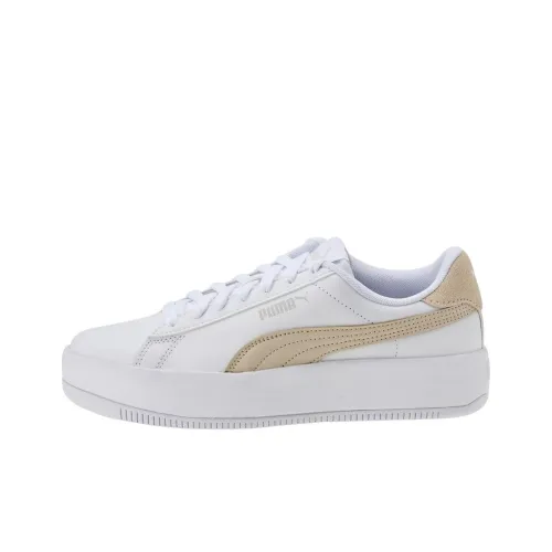 PUMA Lily Platform Low Skateboard Кроссовки Женские Белые Желтые
