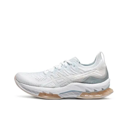 Asics Гель Kinsei Blast Устойчивый к истиранию Дышащий Низкий Топ Беговые кроссовки Женские Белые Розовые