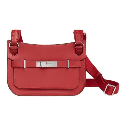 HERMES Jypsiere Swift Телячья кожа Сумка через плечо Мини Женские Красный