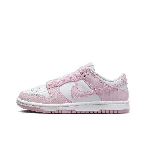 Nike Dunk Low Устойчивые к истиранию Дышащие Низкие Кроссовки для скейтбординга Женские Розовые Белые