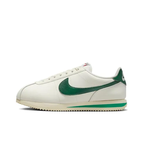Nike Cortez Аbrasion Resistant Низкий Топ Повседневный Городской Коммутирование Беговые кроссовки Женские Бежево-зеленый