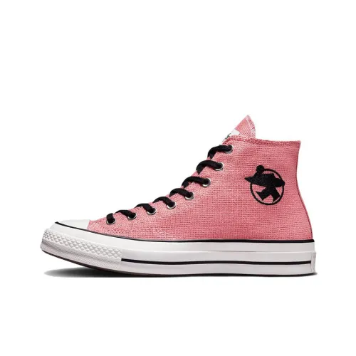 Конверс x Stussy 1970s Surfman противоскользящие и устойчивые к истиранию высокие кеды унисекс черно-розовые