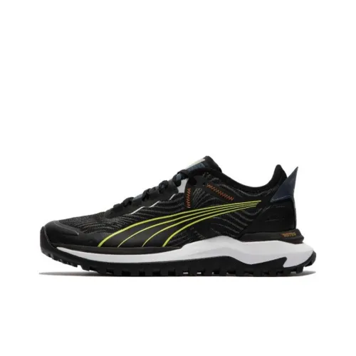 PUMA Voyage Nitro Slip-Resistant Abrasion-Resistant Low Top Casual Running Shoes Men's Black Green PUMA Voyage Nitro Противоскользящий устойчивый к истиранию низкий топ повседневная обувь для бега мужской черный зеленый