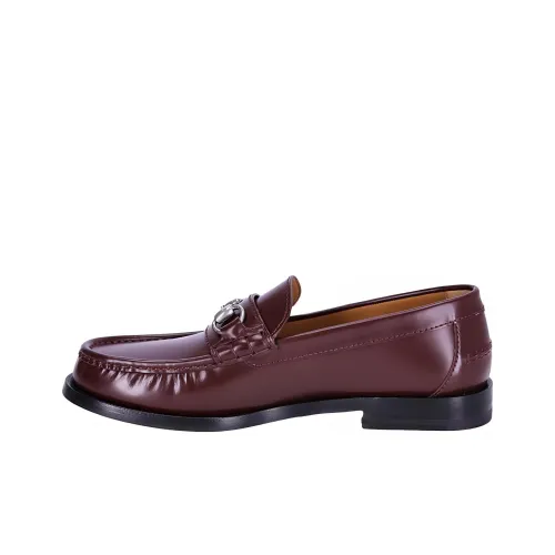 GUCCI Лоферы с пряжкой Horsebit, бордового цвета, мужские