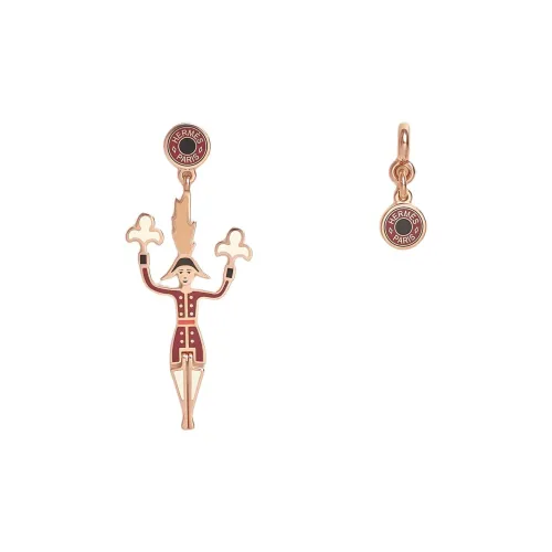 HERMES Серьги из металла унисекс красный