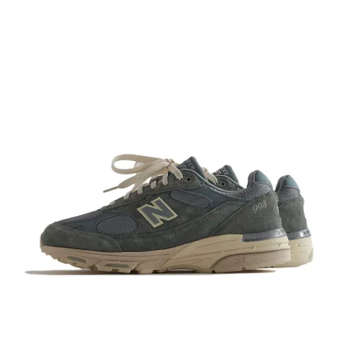 Kith x New Balance NB 993 Устойчивые к истиранию Низкие Беговые кроссовки Мужские Серый Зеленый