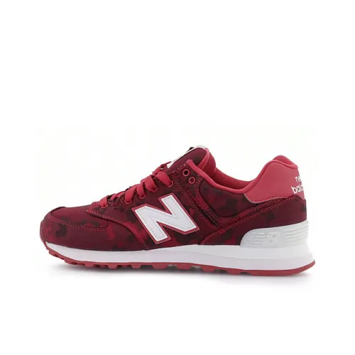 New Balance NB 574 Low Топ Марафон Беговые кроссовки Женские Камуфляжный красный